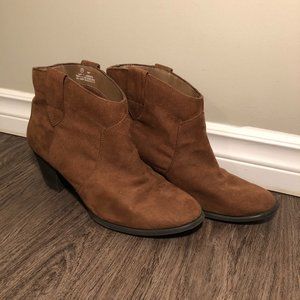 Brown Heeled Ankle Booties